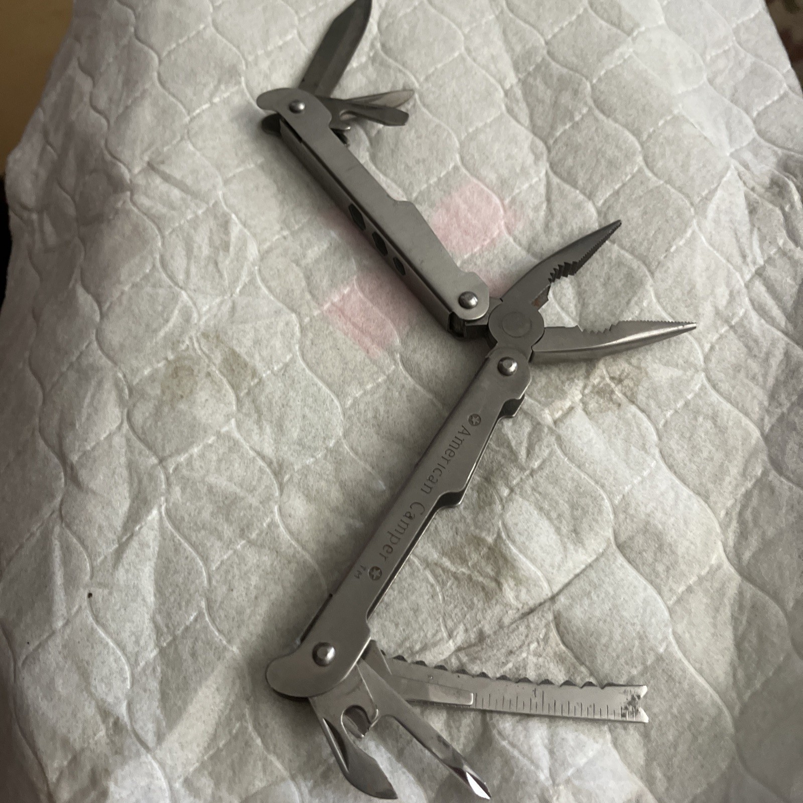 American Camper Multi Tool – Knife Ruler Screwdriver Pliers File Can Opener Etc