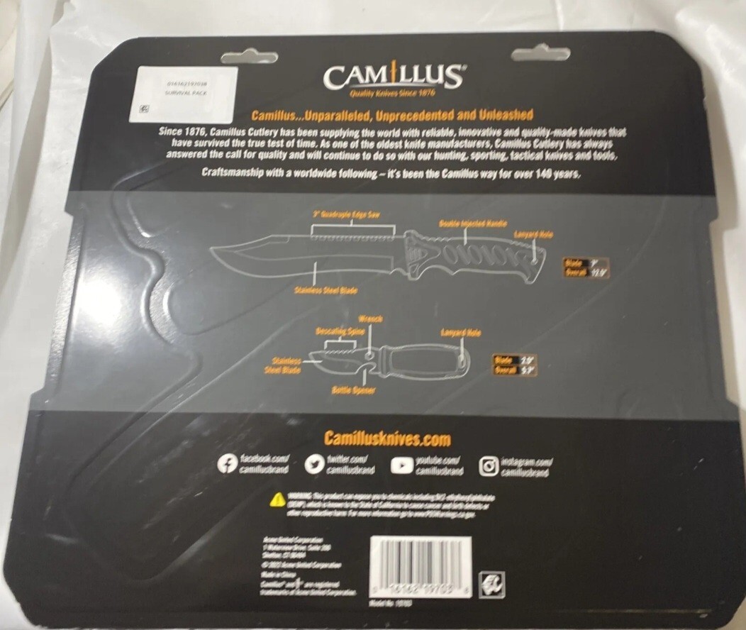 Camillus 8” multi-tool folding knife & camping tools, NEW