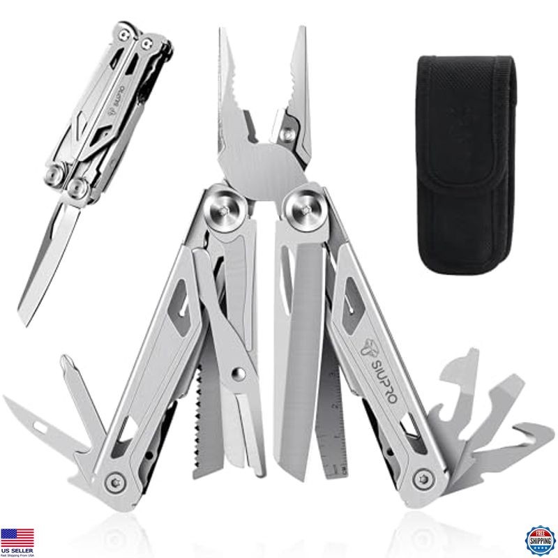 Tactical Multitool Pocket Knife for Men – Versatile Tool with Scissors, Saw,