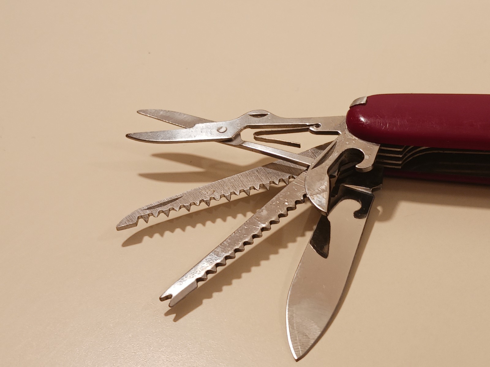 RK Logo Pocket Knife Multi-tool Stainless Steel Red Handle Camping Utility EDC
