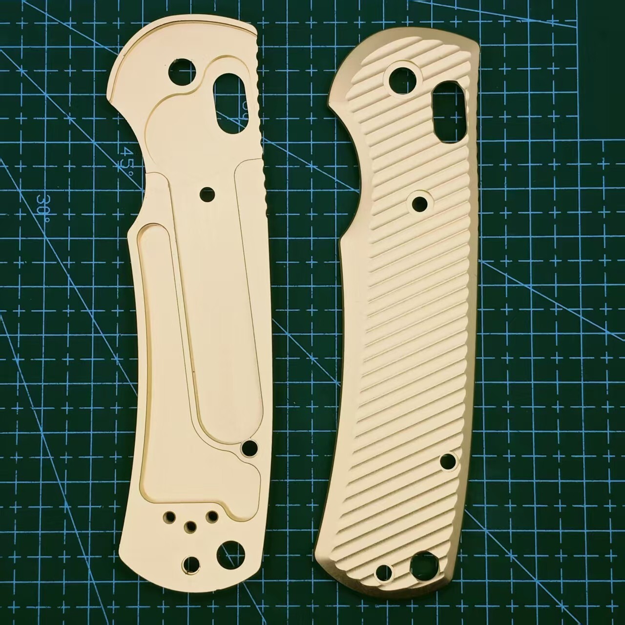 1 Pair Gold Aluminum Handle Scales for Benchmade Griptilian 550/551 Knives