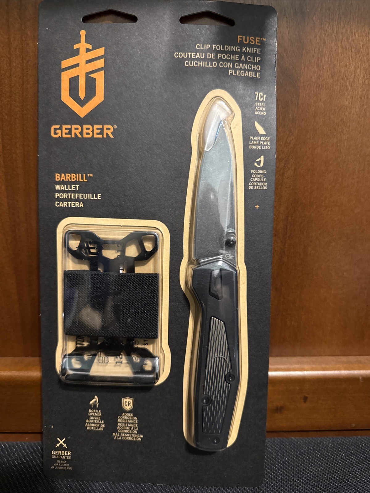 GERBER Fuse Folding knife & Barbill Wallet – NEW – 2 Piece Set GAN-30 EDC