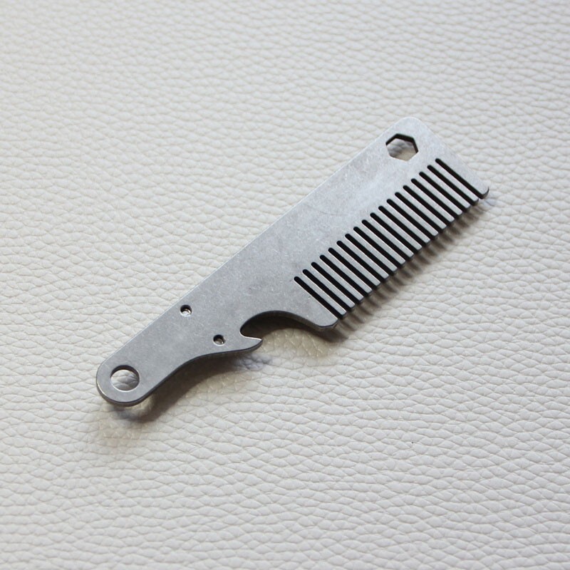 Titanium Alloy EDC Multi Tools Pocket Comb Portable Outdoor Keychain Hair Care
