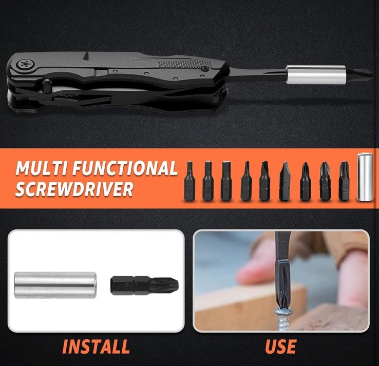 Multitool Knife 13 in 1 Pocket Multitool Multi Tool with 3 Large Blade Sa