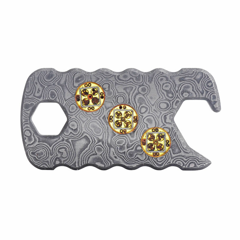 Outdoor Damascus Steel Multi Tool EDC Card Keychain Fashion Necklace Opener MP20