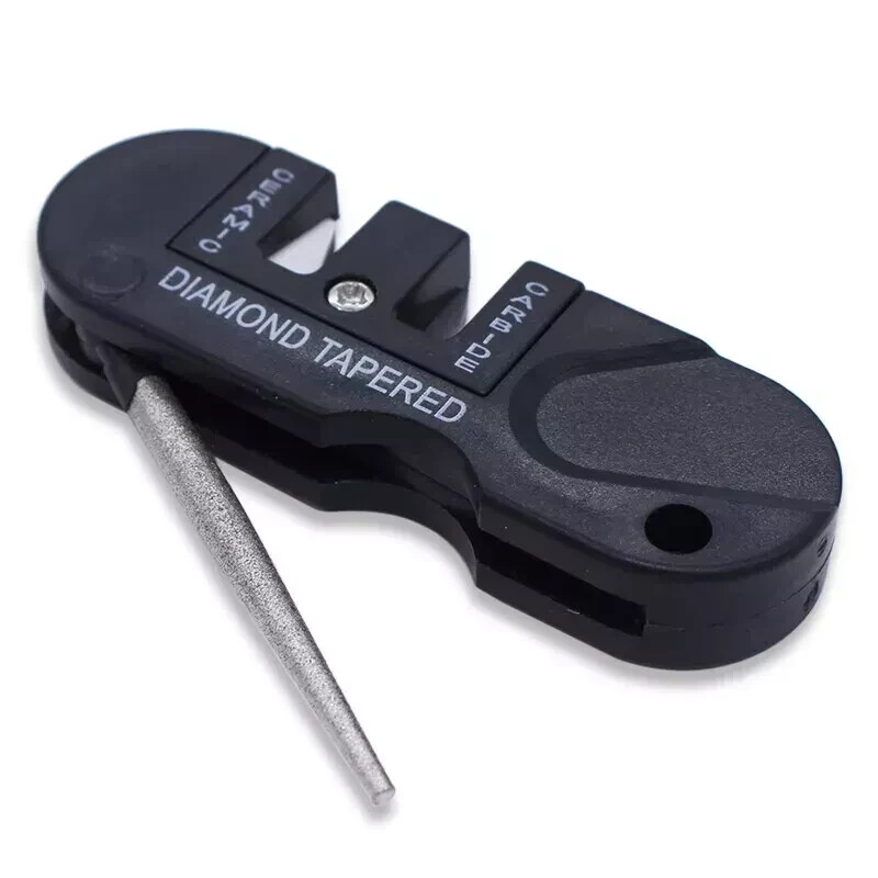 Portable Field Knife Sharper Pocket Two-Grit Sharpening Stone Bushcraft Camping
