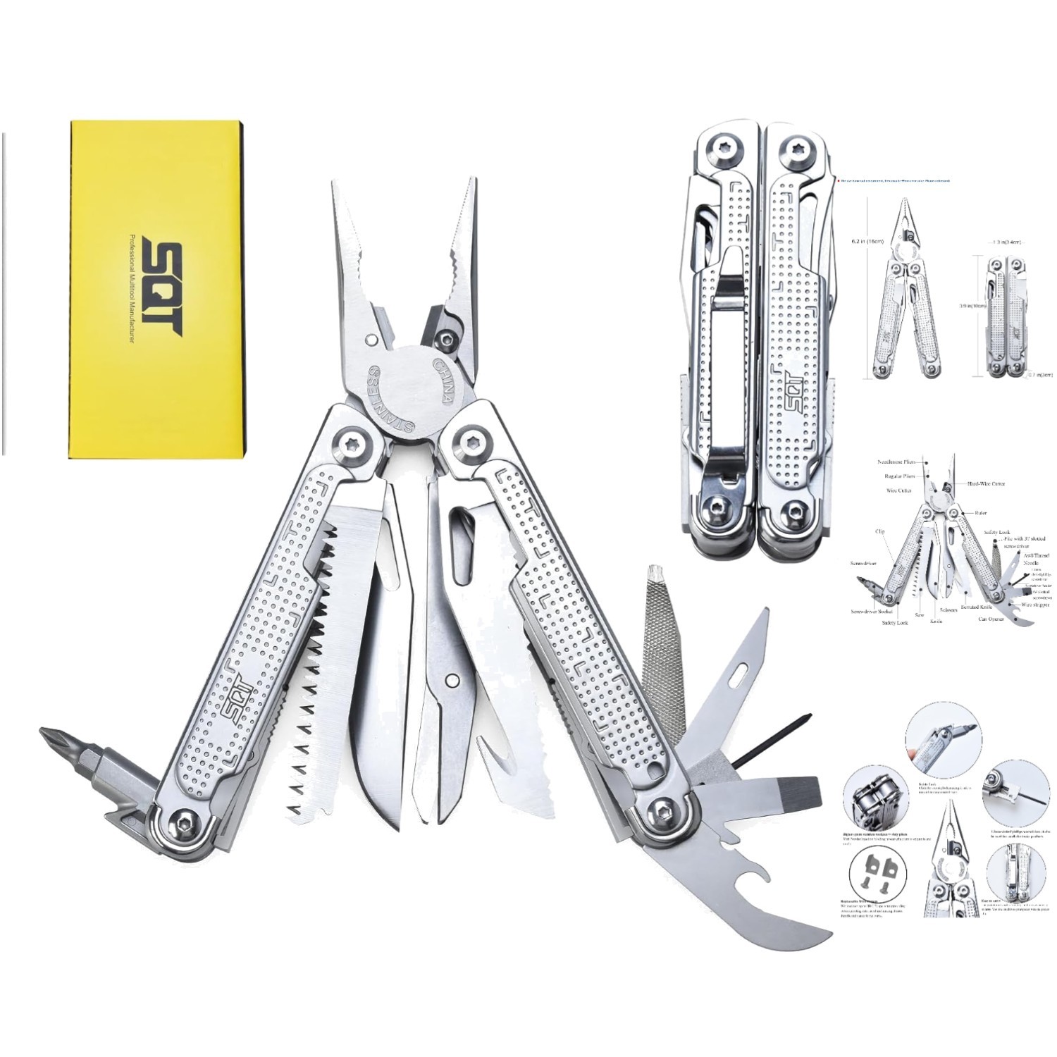 Professional 20-in-1 Foldable Multitool: Essential for Home Repairs & Camping