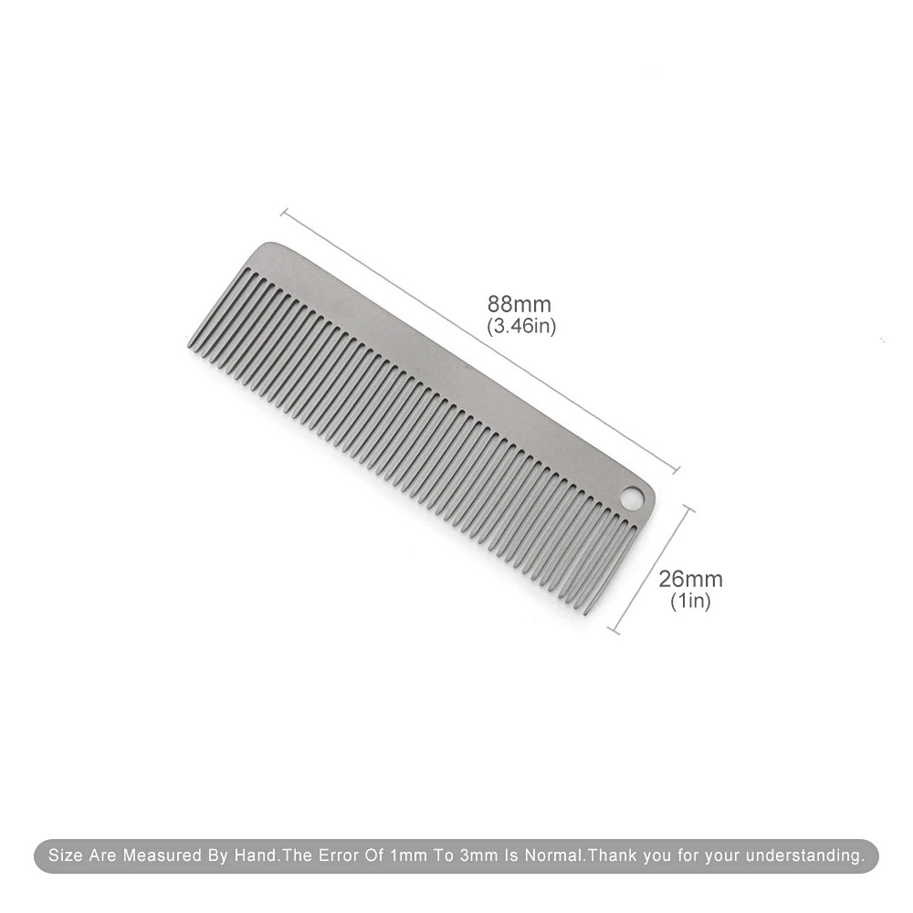 Small Titanium Alloy Comb Portable Combs Camping Keychain Accessories Outdoor Sm
