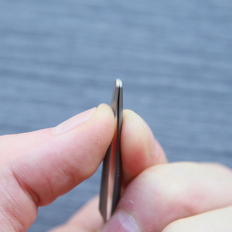 TC4 Titanium Mini Round Tip Tweezers Keychain EDC Pocket Clip Utility Tool