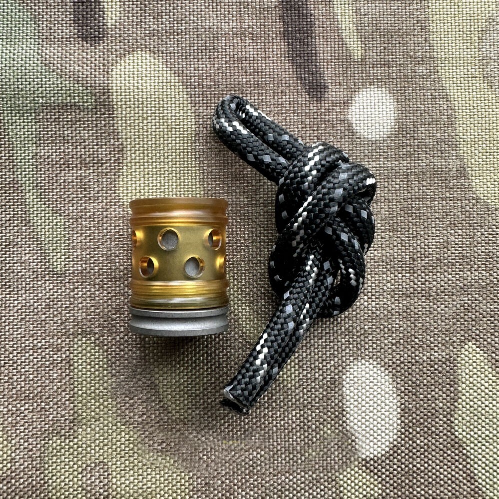 New PEI + Titanium Knife Bead Parachute Cord Lanyard Keychain Necklace Trim EDC