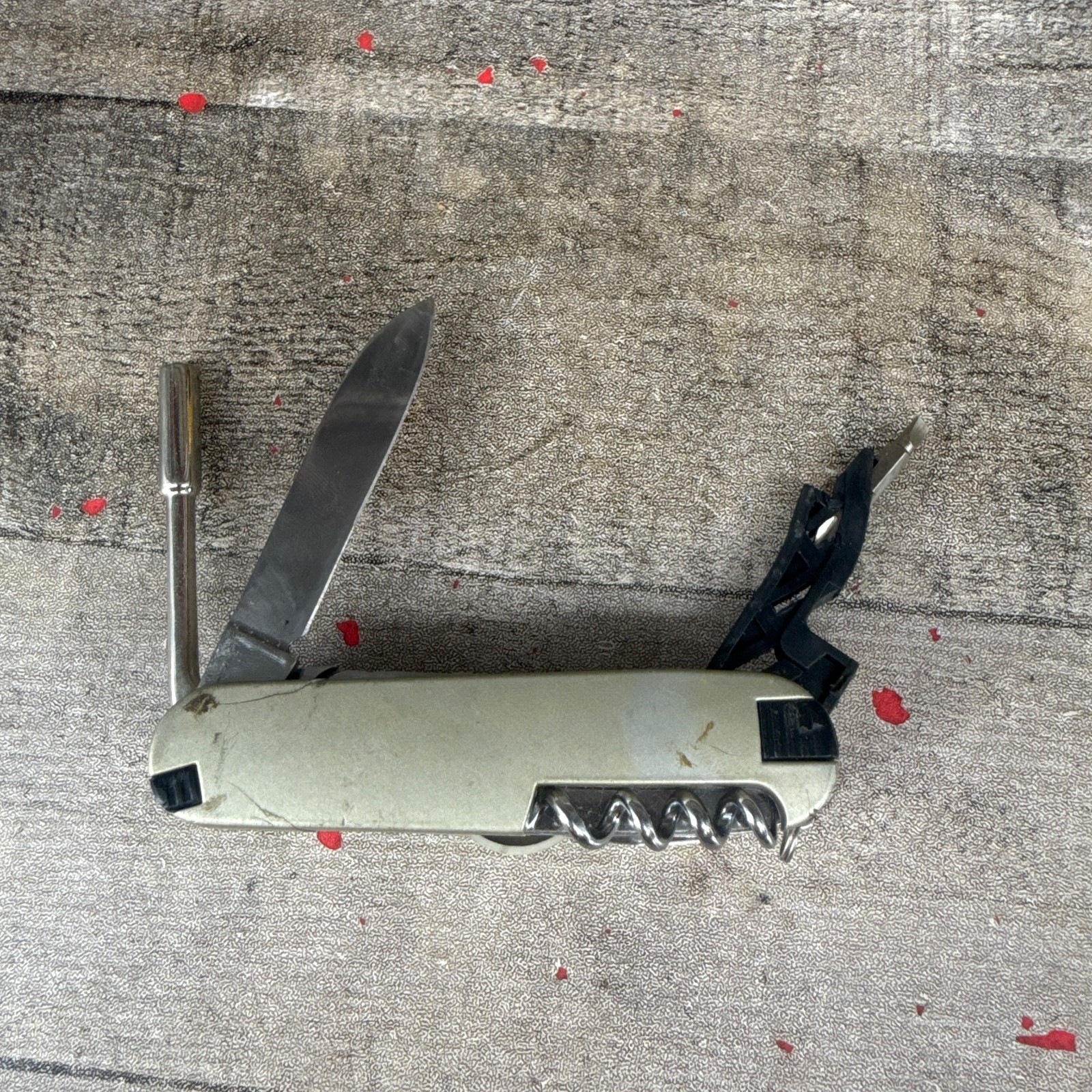 Vintage Shield Bucks Multi tool Keychain W/ Compass Various Tools