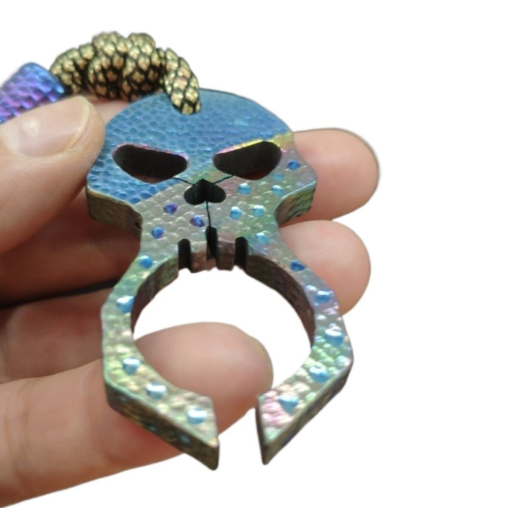 Titanium Alloy EDC Multi Tool Emergency Window Breaker Skull Pendant Necklace