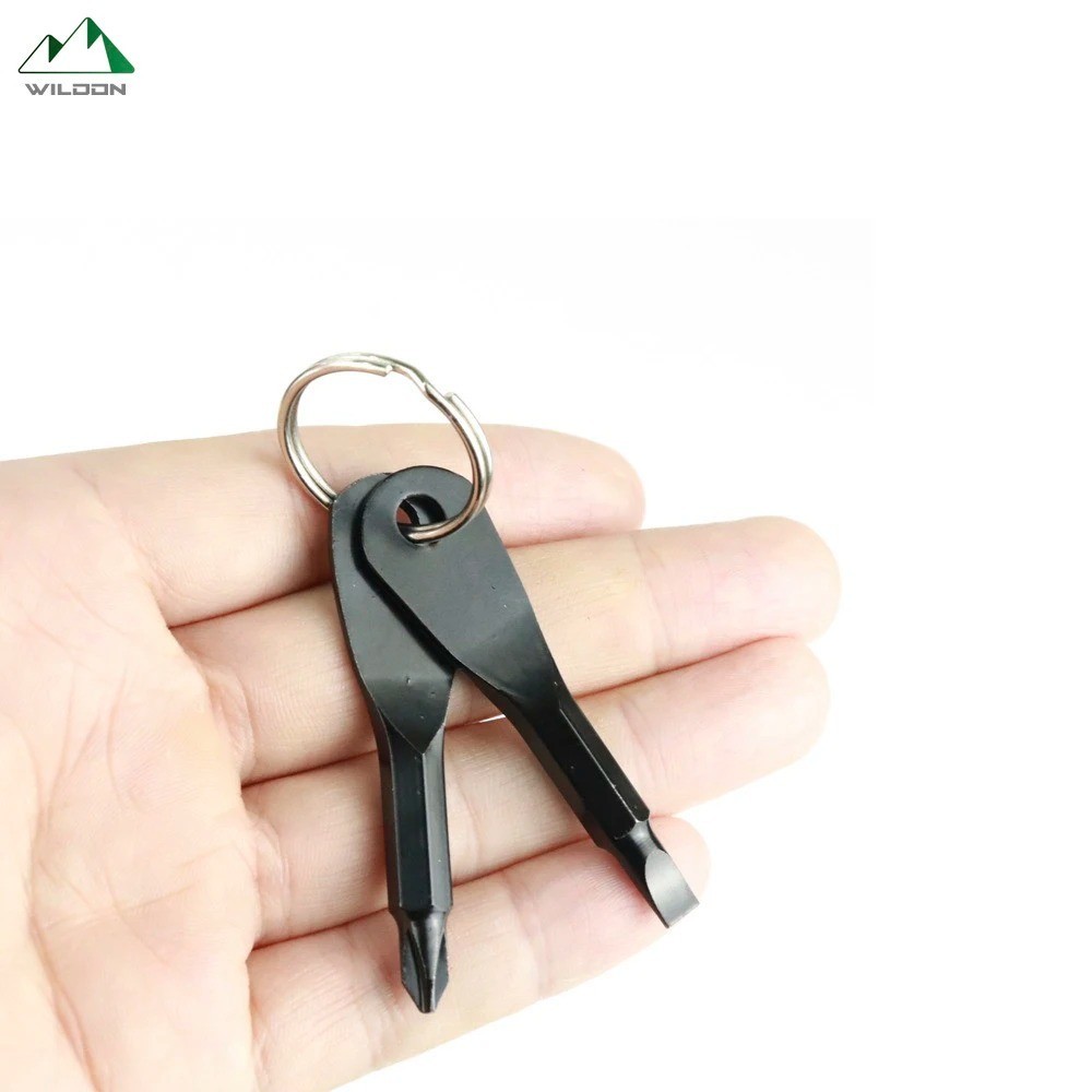 2pcs Key Ring Screwdriver EDC Tool Set Outdoor Pocket Mini Tool with Keychain