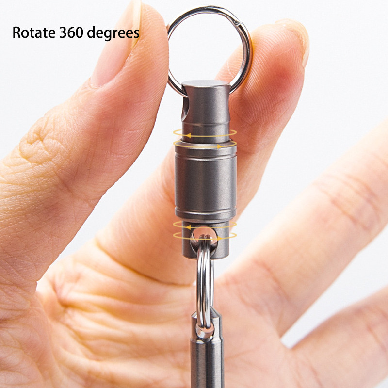 Titanium Alloy 360 Degree Quick Release Hanging Buckle Elastic Keychain Key Ring