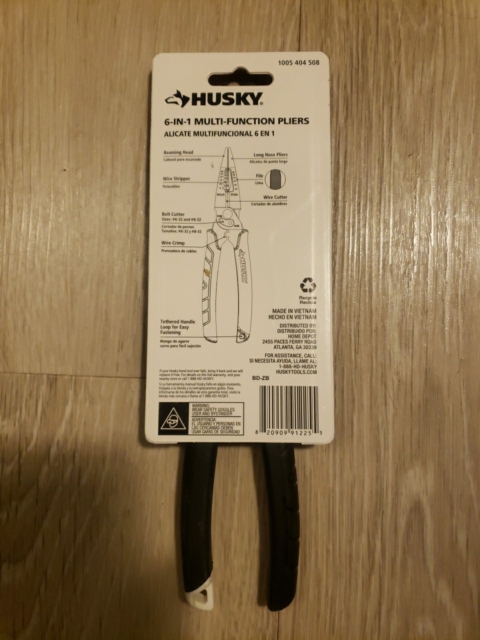 Husky 8 in. 6-in-1 Multi-Function Pliers