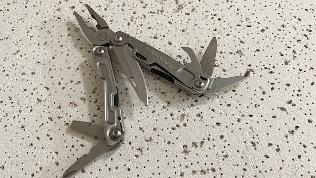 Leatherman Rev Stainless Steel Silver Multi Tool Linerlock Knife, Opener Bottle,