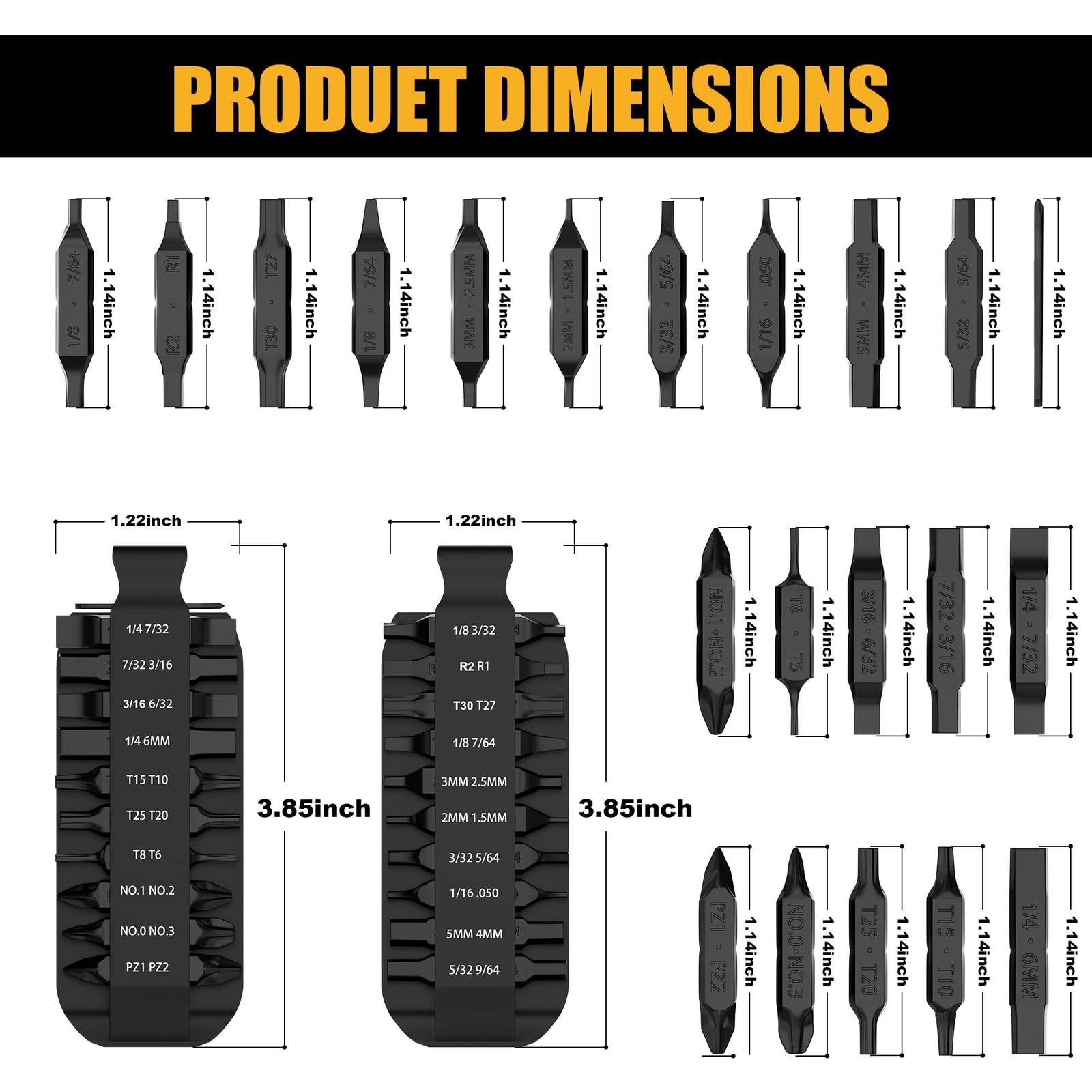 BitKit, 21 DoubleEnded Screwdriver Bits, Flat BitKit Designed for Leatherman …
