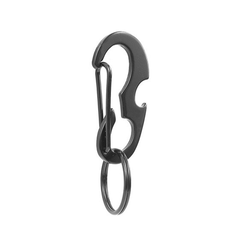 10pcs D-Ring Carabiner with Bottle Opener, EDC Spring Clip, Key Ring Gift
