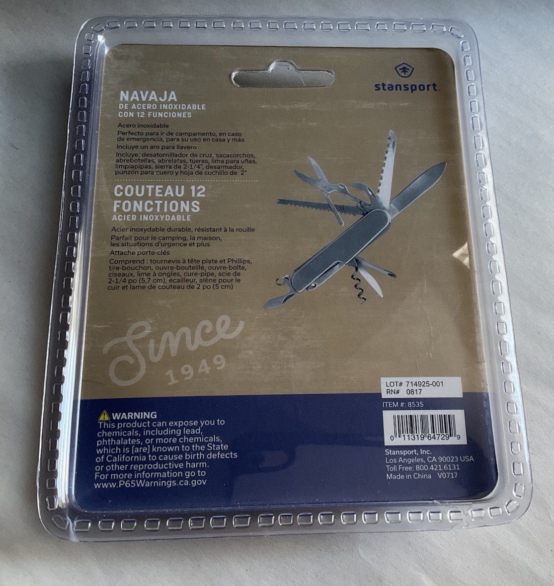 Stansport Stainless Steel 12 Function Utility Knife