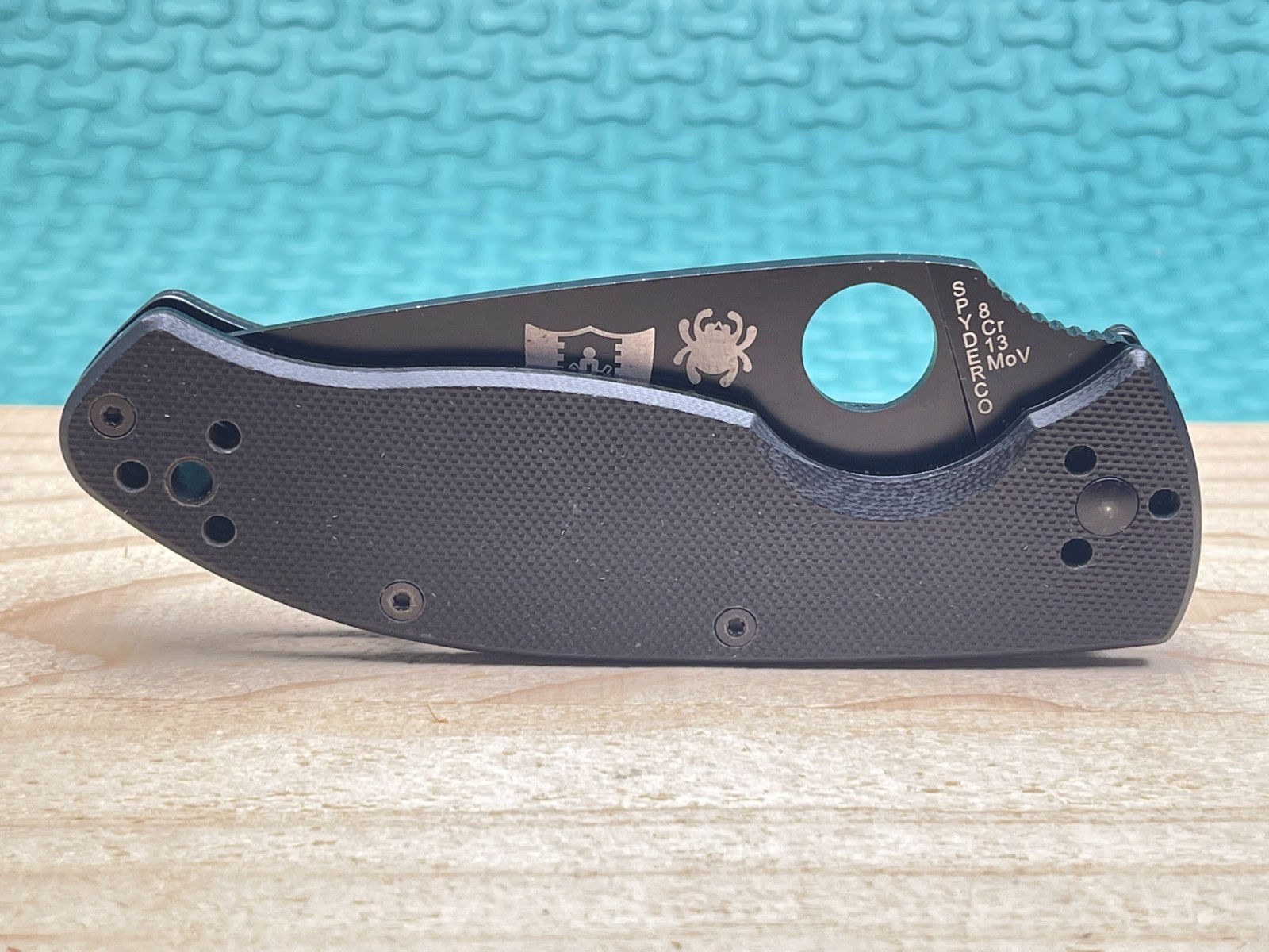 Spyderco Tenacious with Logo Black 8Cr13Mov G-10 Folding Pocket Knife