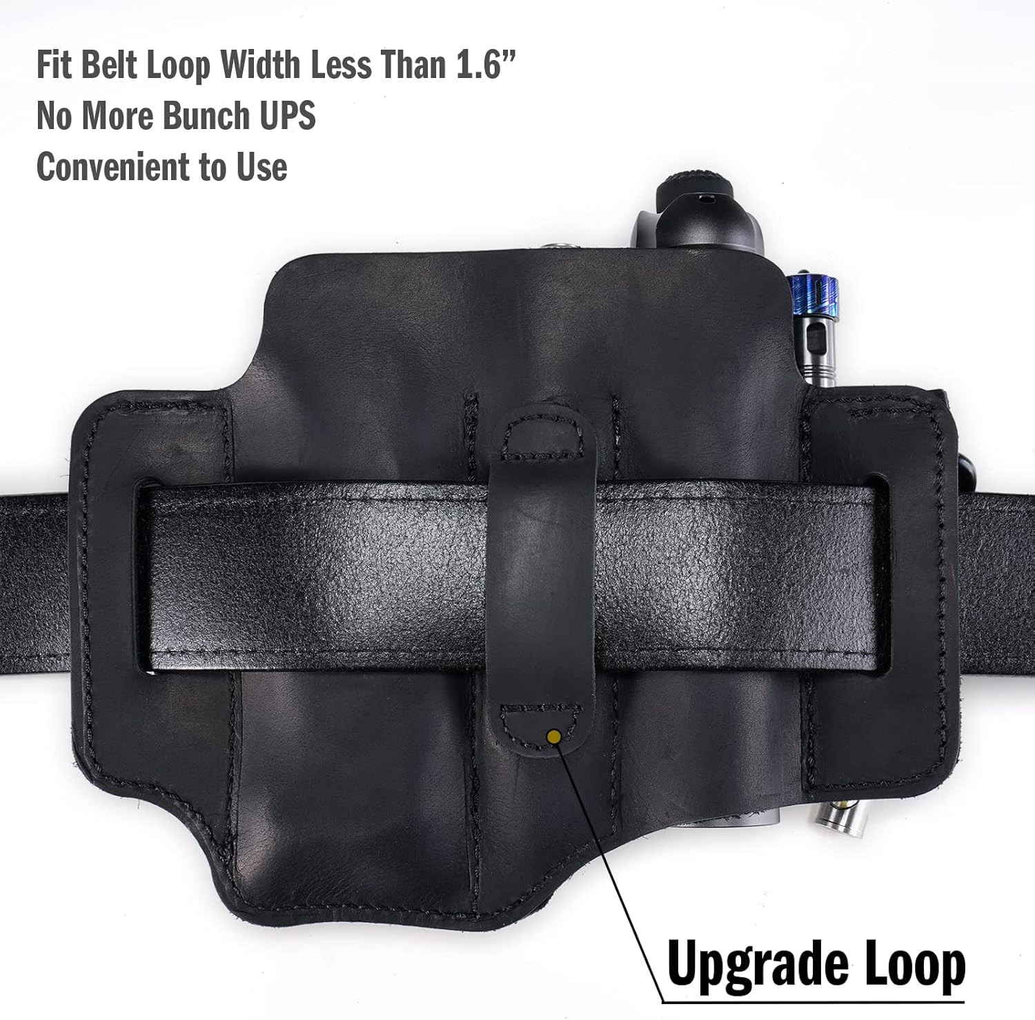 Leather Multitool Sheath – EDC Belt Organizer for Leatherman Tools, Flashlight,