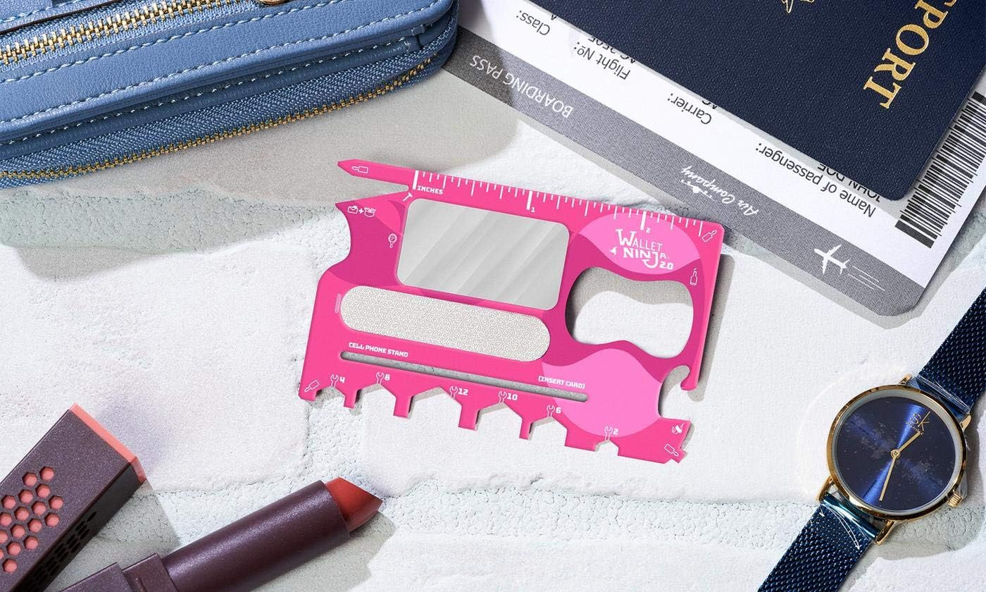 2.0 (Advanced 20-In-1 Multitool, Now with Mirror + Nail File) (Pink)