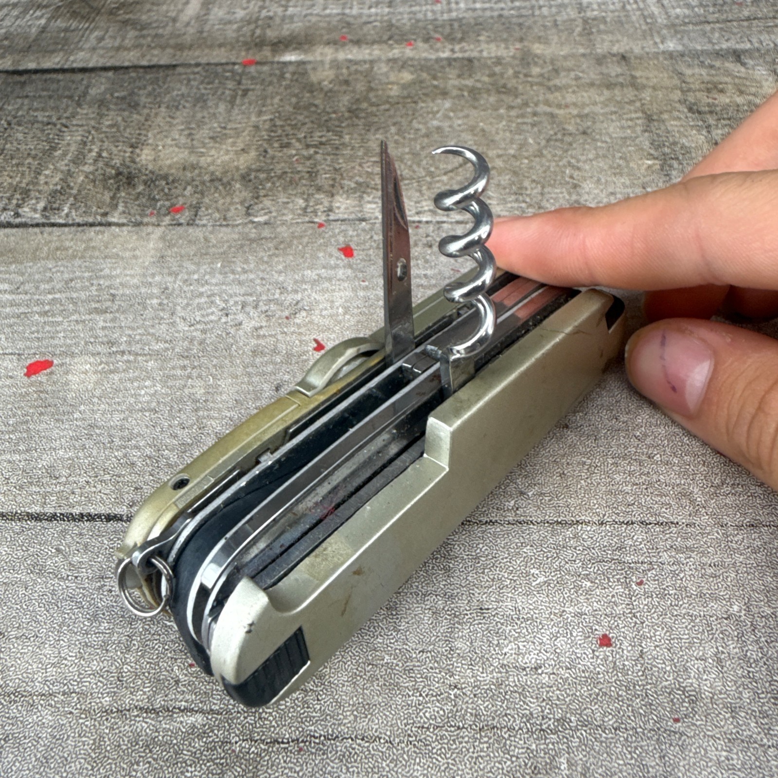 Vintage Shield Bucks Multi tool Keychain W/ Compass Various Tools
