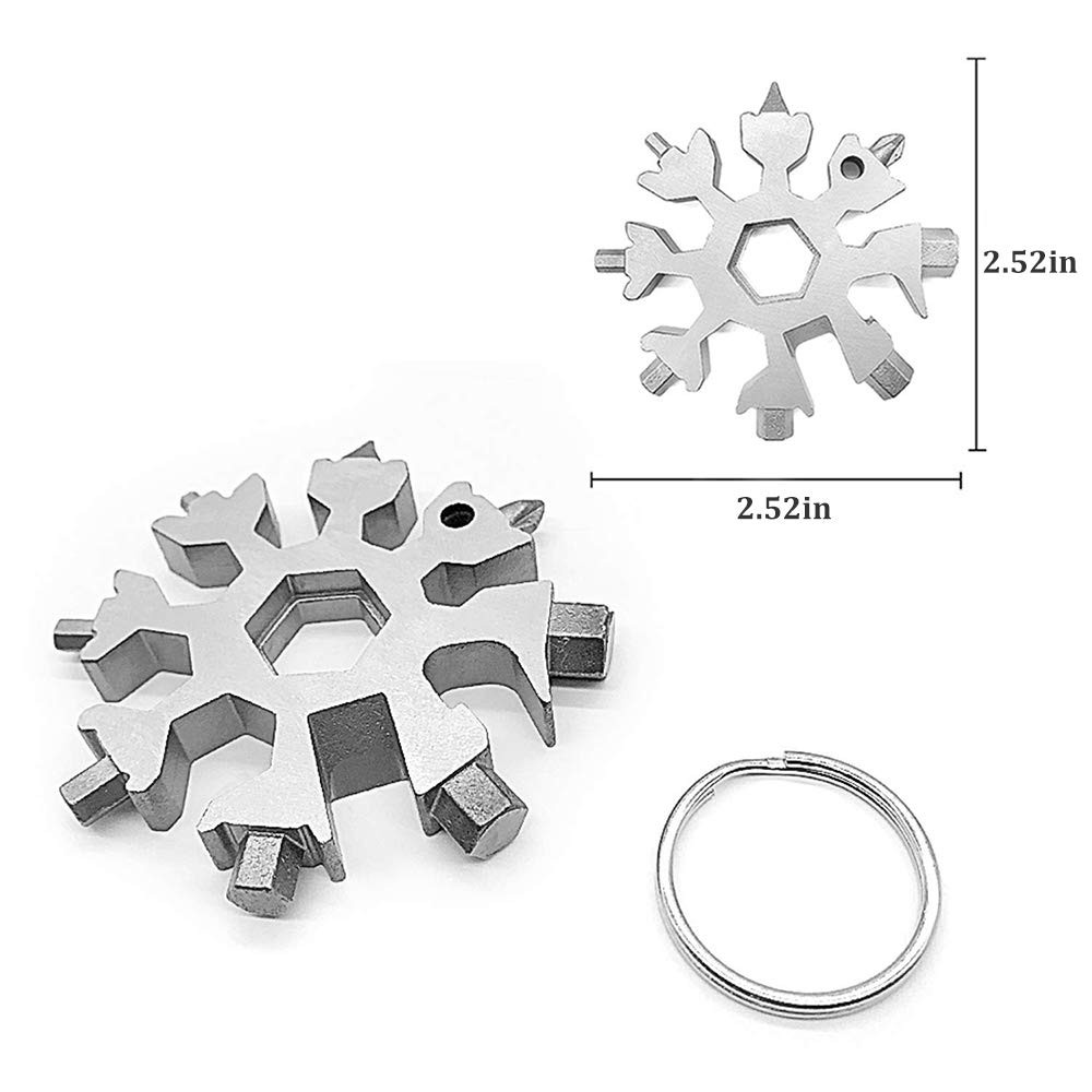 Snowflake Multi-Tool – 19-in-1 Stainless Steel Snowflake Tool with Keychain, …