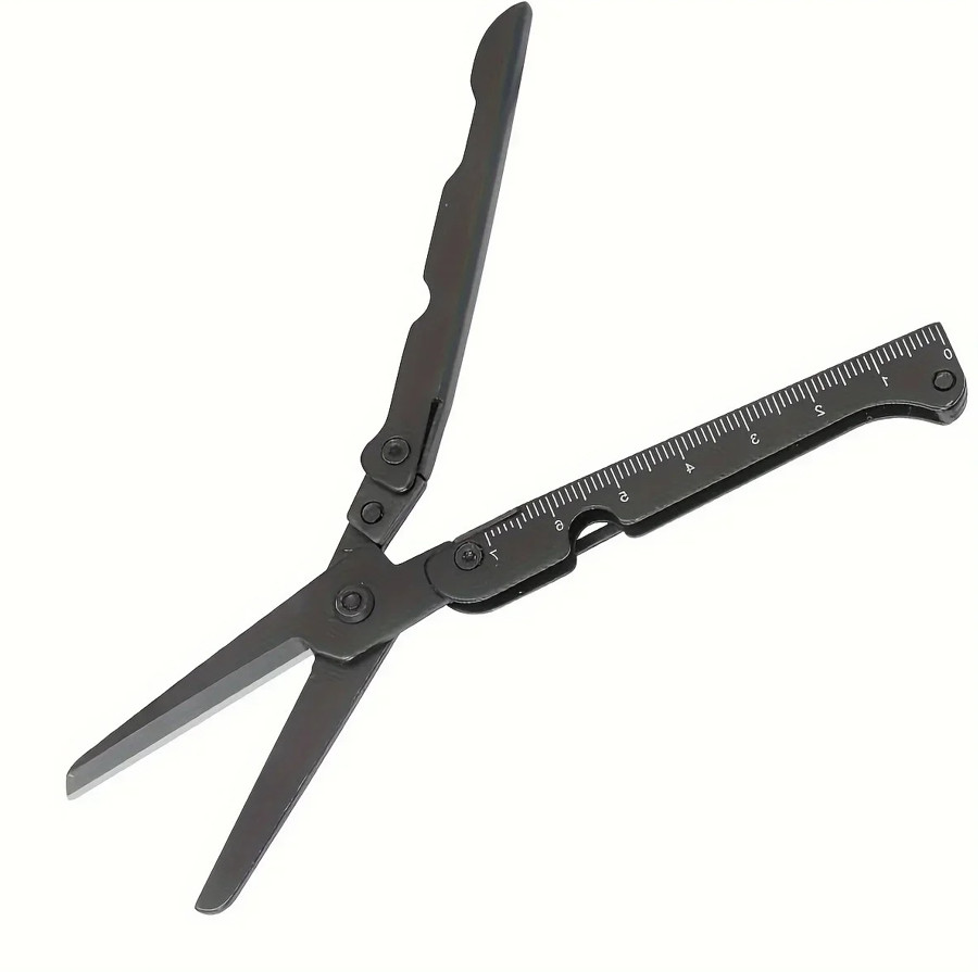 1pc Multifunctional Folding Stainless Steel Survival Scissors Portable EDC Tool