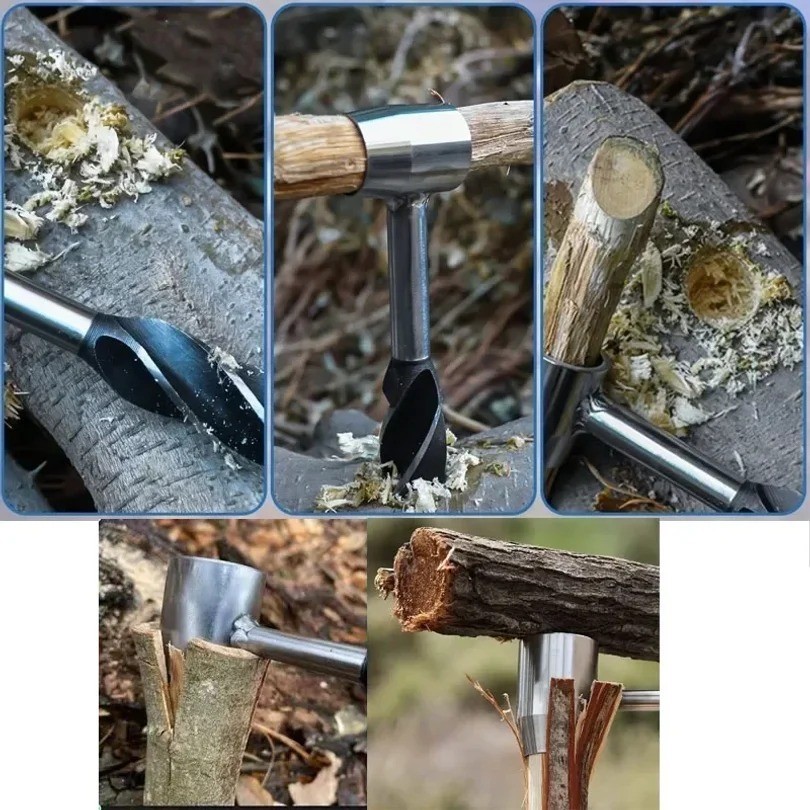 Auger Wrench Outdoor Survival Hand Drill Survival Gear Tool Sports Jungle Crafts