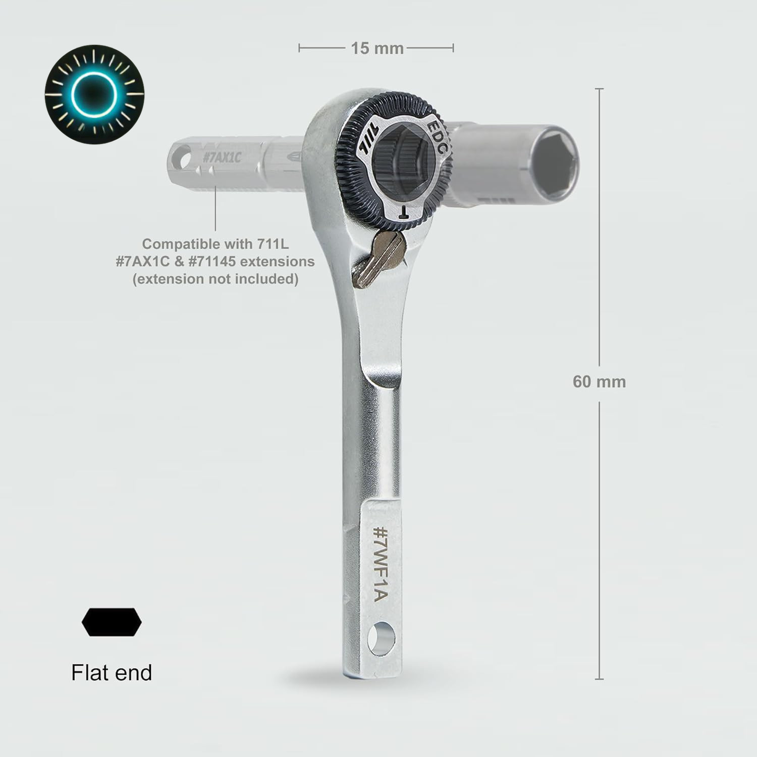711L EDC Ratchet Wrench for Leatherman Multitools MK2 – Compact Flat End Screwdr