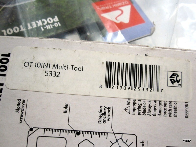 Ozark Trail Outdoor Equipment 10 In 1 Pocket Tool, knife edge, screwdriver,