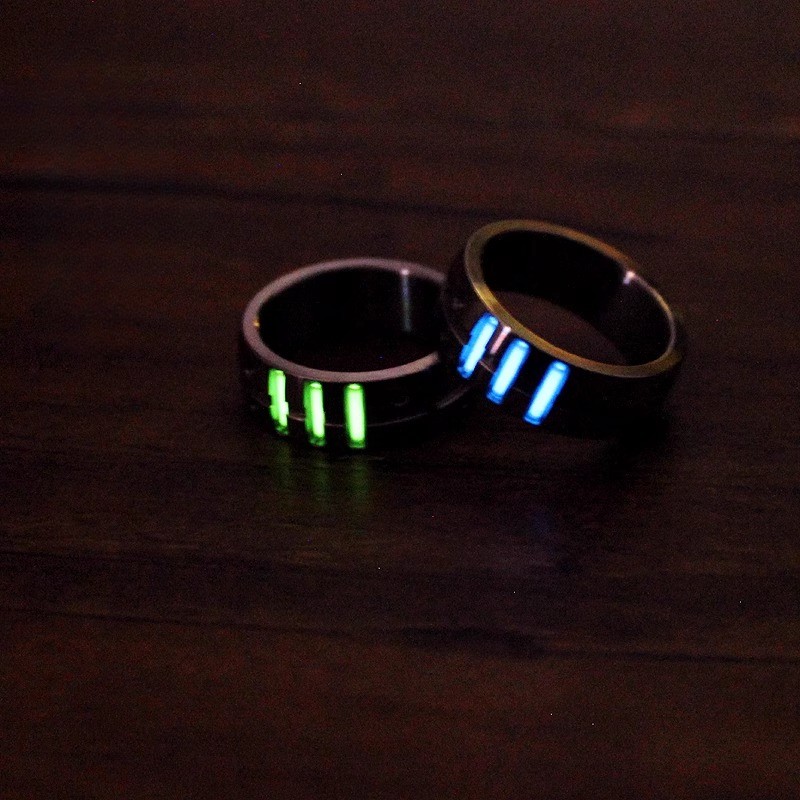Titanium Alloy Luminous Ring Night Light Multi Color 18mm Gift Collection