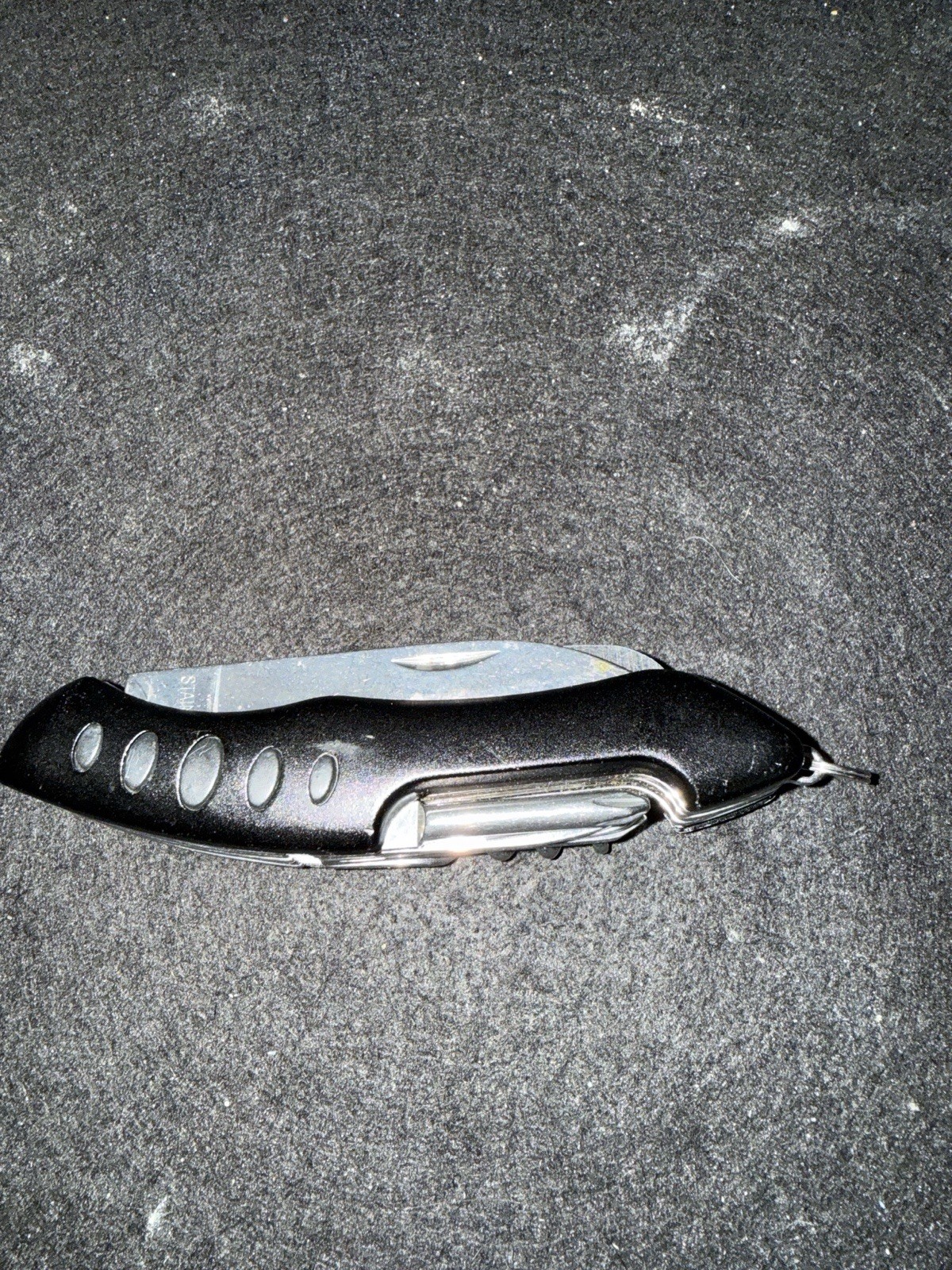 Sharpen Image Multi Tool Pocket Knife Corkscrew Scissors Saw Bottle Opener
