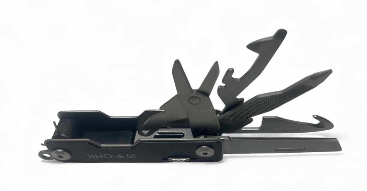 GHK 10 In 1 Pocket Multi Tool EDC Swiss Army Type Knife Screwdriver Safety Lock