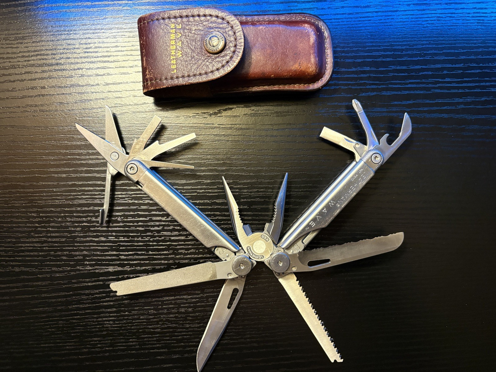 Leatherman Wave PAT PEND 1999 Early First Gen, Leather Sheath Vintage, Excellent