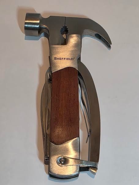 Sheffield The Hammer 14-in-1 Multi-tool Polished Stainless Steel Hardwood Handle