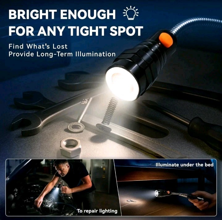 Extendable Magnetic Flashlight with Telescoping Magnet Pickup Tool- Coo