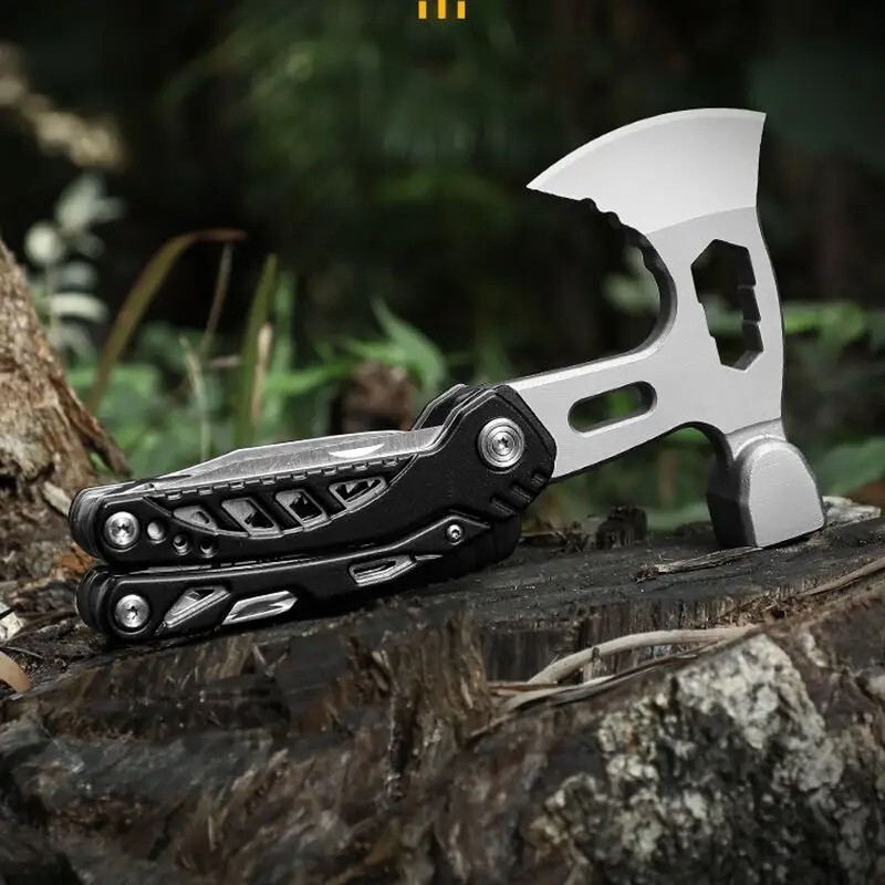 Best Multi Function Purpose Axe Hatchet Hammer Knife Tool Camping Survival Steel