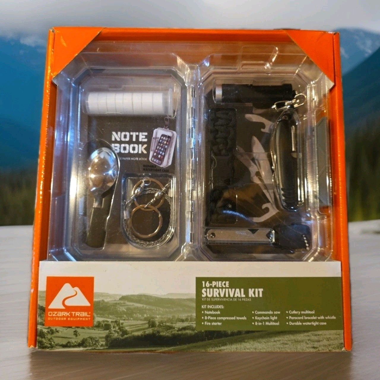 Ozark Trail Outdoor Equipment 16-Piece Survival Kit NEW IN BOX