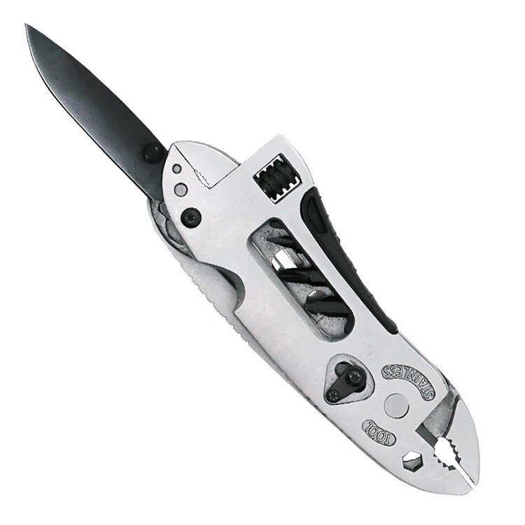 Multi Tool Knife Set Adjustable Wrench Screwdriver Jaw Pliers Survival Tool Gift