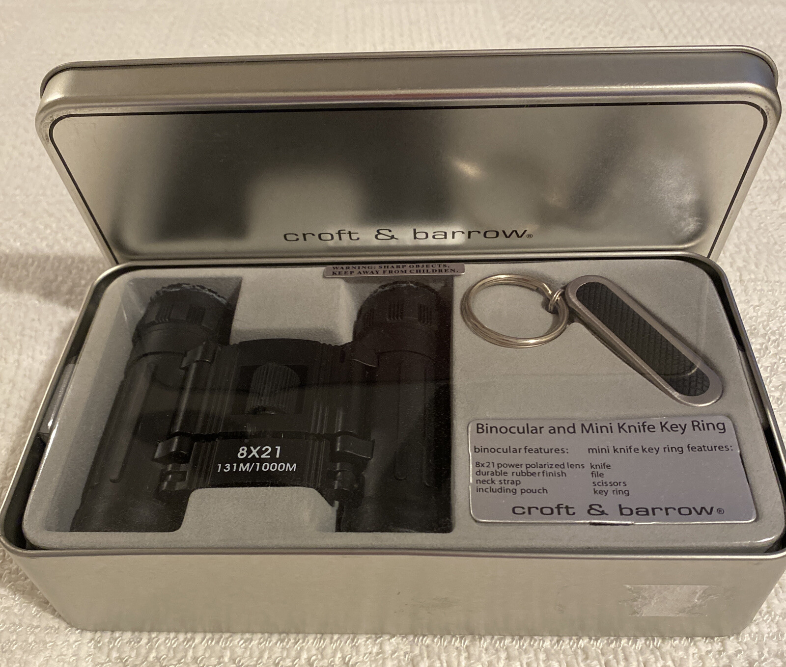 BINOCULAR and MINI KNIFE KEY RING SET Croft and Barrow NEW