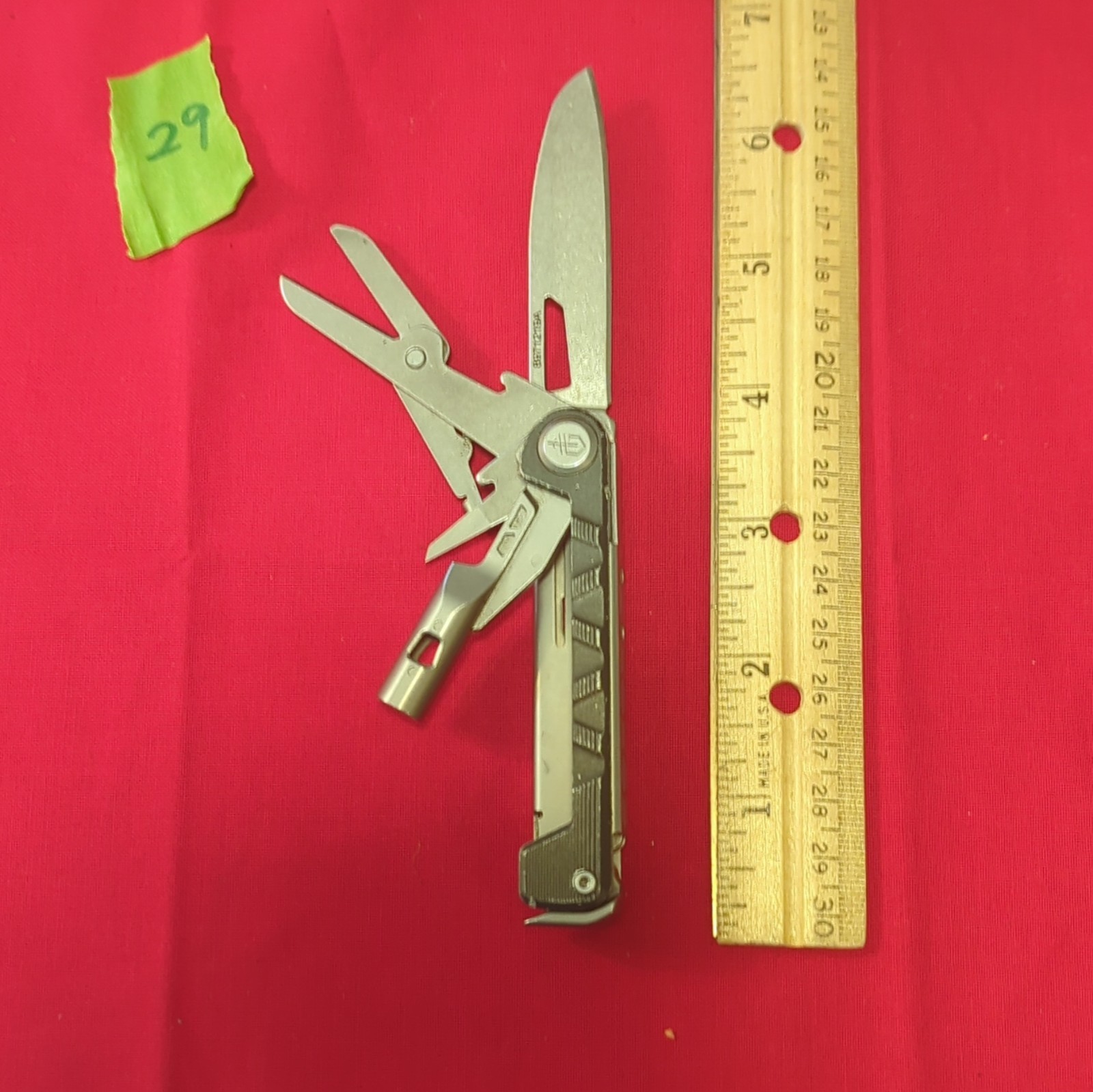 Gerber Silver 4-Tool Multi-Tool, Knife, Scissors, Hex Driver, Awl, 3″ Blade
