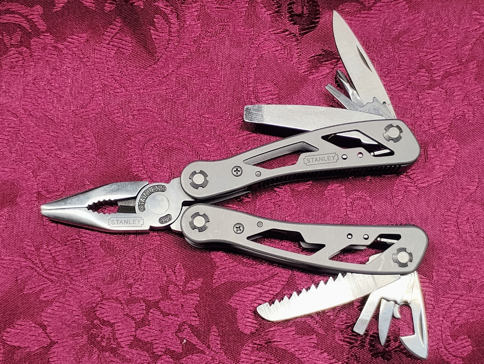 Stanley Multi Tool Pocket Knife Fishing Hunting Shooting Fix-it Pliers Sheath