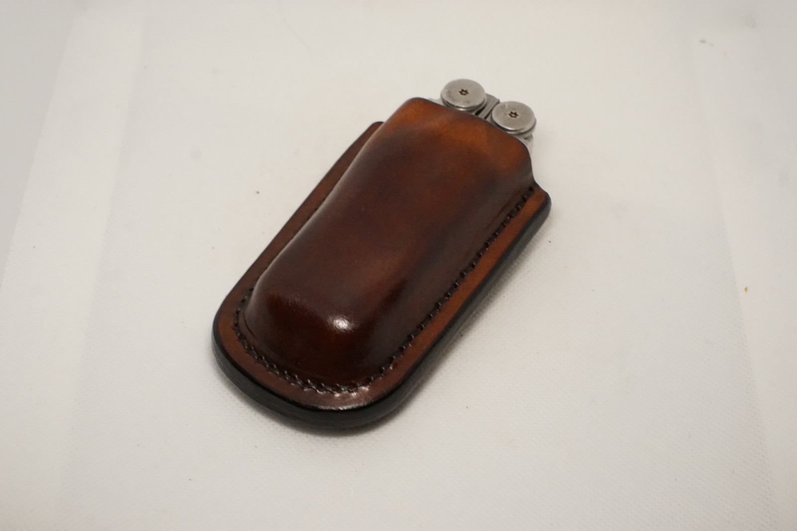 Leatherman wave plus leather sheath handmade dark brown color. Sheath only.