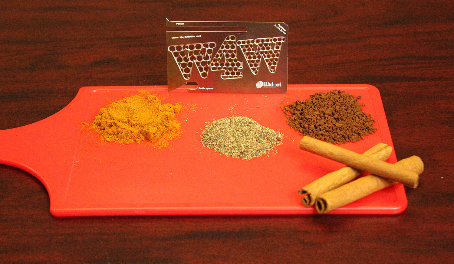 Herb Grinder Card with Packer – 6 in 1 card includes – 3 Way Shredder and more