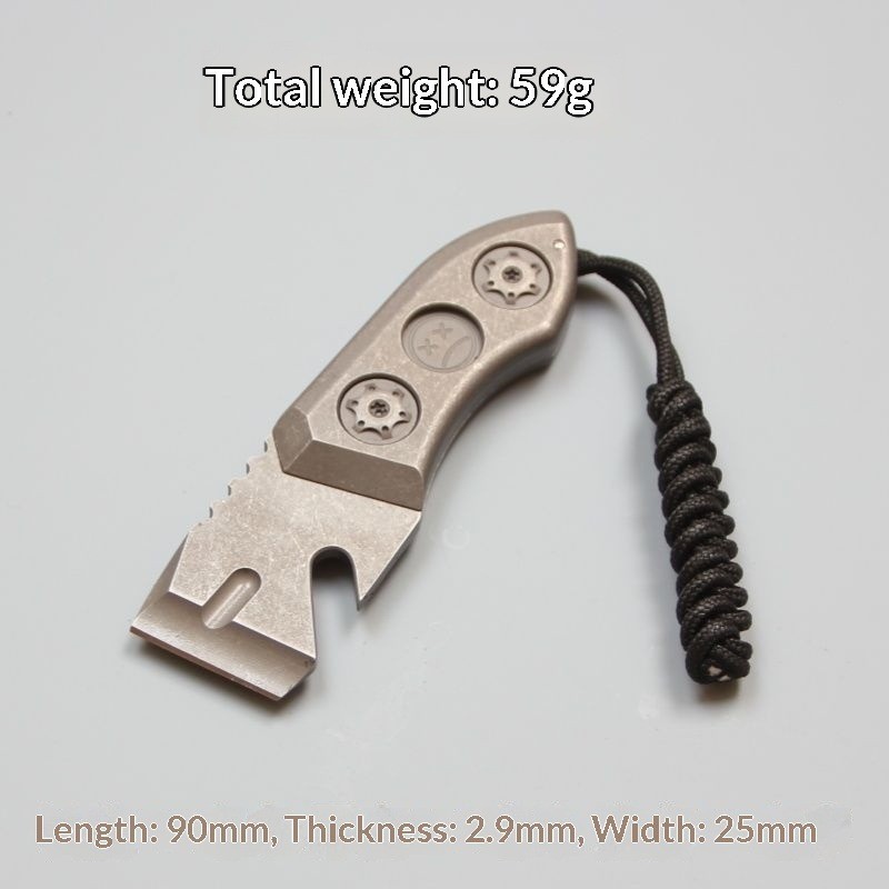 Titanium Alloy DC53 EDC Multi Function Crowbar Emergency Tool with Pocket Back