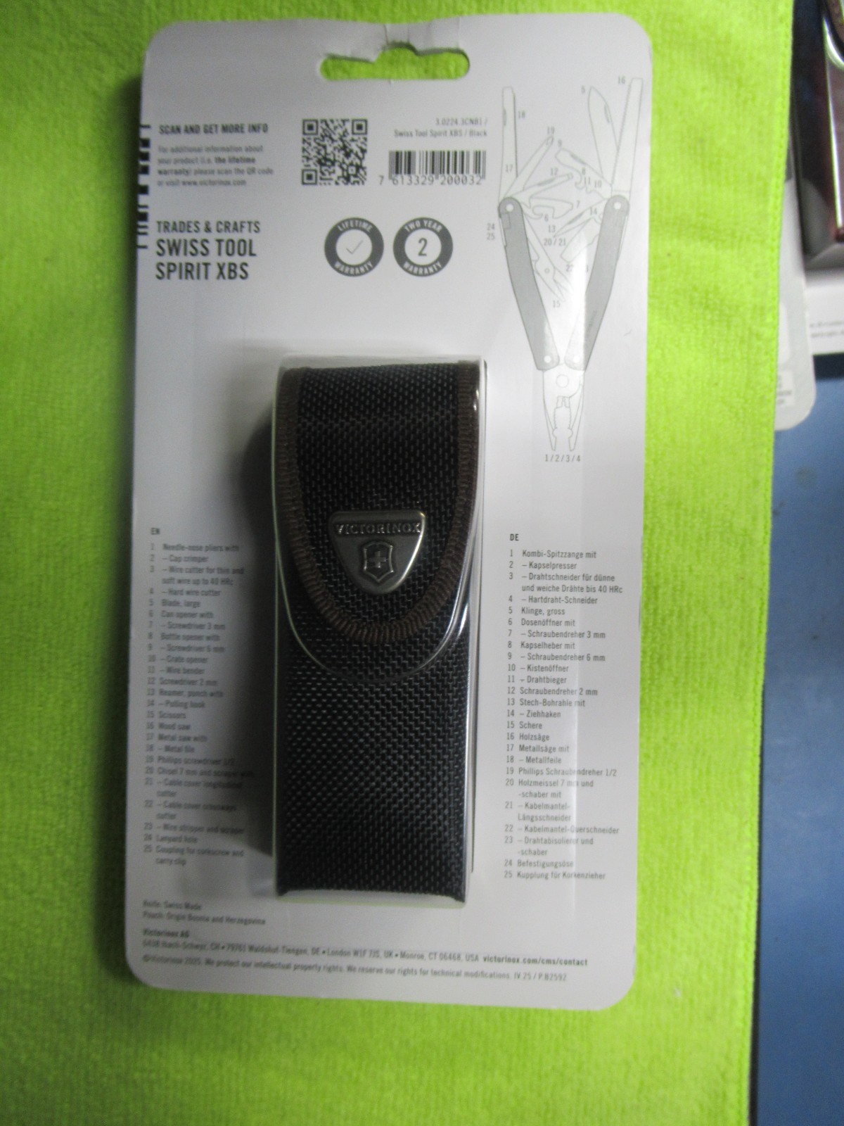 Victorinox Swiss Army Knife Black Swisstool Spirit XBS W-Pouch 3.0224.3CNUS2 NIB