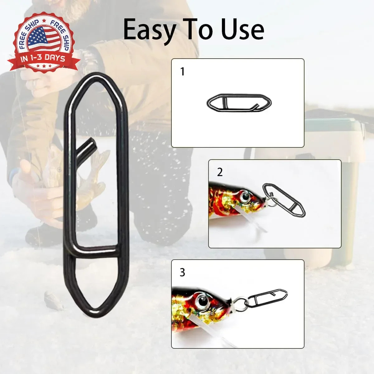 50 Pack Fishing Speed Clips, High Strength Stainless Steel Speed Clip, Fishing S