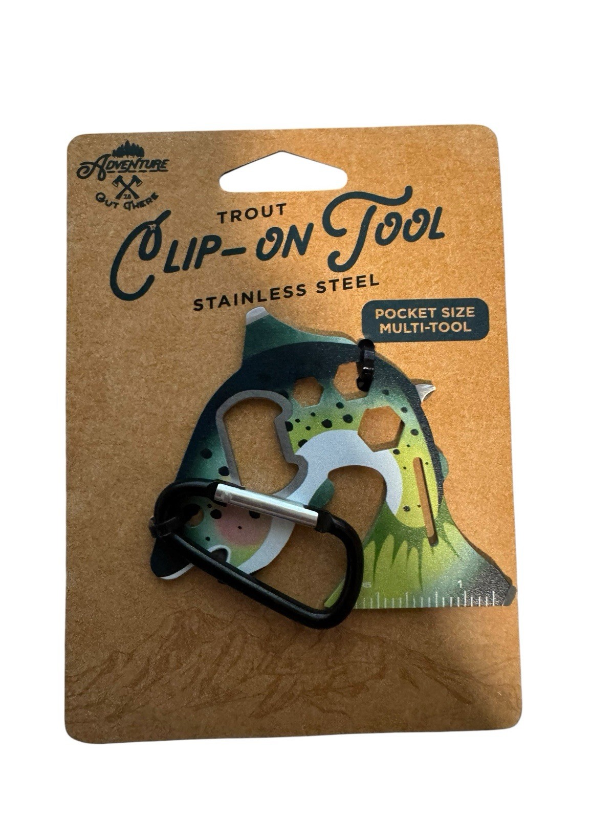Fish Clip-On Tool with Carabiner (Bottle Opener, Screw Driver) Fathers Day Gift